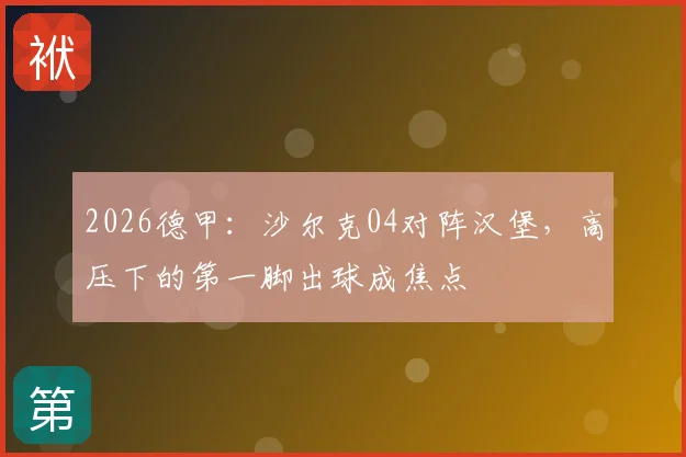 2026德甲：沙尔克04对阵汉堡，高压下的第一脚出球成焦点